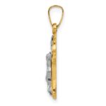 14k Two-tone Polished and Textured INRI Crucifix Pendant - Image 2