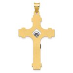 14k Two-tone Polished INRI Crucifix Pendant - Image 3