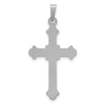 14k White Gold Polished INRI Crucifix Pendant - Image 3