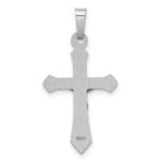 14k White Gold Polished INRI Crucifix Pendant - Image 3