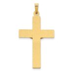 14k Two-tone Polished INRI Crucifix Pendant - Image 3