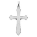 14k White Gold Polished INRI Passion Crucifix Pendant - Image 3