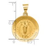 14K Polished and Satin Hollow Spanish Our Lady of Guadalupe Round Medal Pendant - Image 4