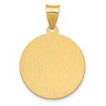 14K Polished and Satin Hollow Spanish San Antonio Medal Round Pendant - Image 3