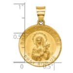 14K Polished and Satin St. Catherine Hollow Medal Pendant - Image 4