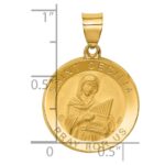 14K Polished and Satin St. Cecilia Hollow Medal Pendant - Image 4