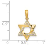 14k Polished CZ Star of David Pendant - Image 4