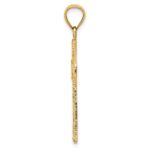 14K Cut-out Diamond-cut Cross Pendant - Image 2