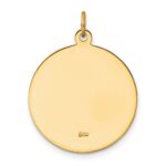 14k Polished and Satin Solid St. Michael Medal Round Pendant - Image 3