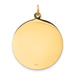 14k Polished and Satin Solid Large St. Michael Medal Round Pendant - Image 4