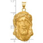 14k Hollow Polished and Satin Large Jesus Medal - Image 4