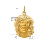 14k Hollow Polished and Satin Medium Jesus Medal - Image 4