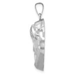 14k White Gold Hollow Polished and Satin Large Jesus Medal - Image 2