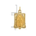 14k Polished and Satin Solid Miraculous Medal Rectangular Pendant - Image 3