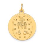 14k Polished and Satin Solid Small Miraculous Medal Round Pendant - Image 4