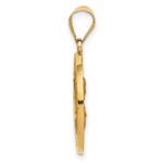 14K Polished and Satin Hollow Spanish Oh Reina Del Santo Escapulario Medal Reversible Round Pendant - Image 2