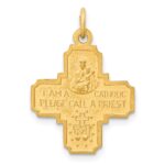 14k Polished and Satin Solid Small 4-Way Medal Pendant - Image 3