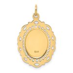 14k Polished and Satin Solid Medium Fancy Pierced Oval St. Christopher Medal Pendant - Image 4