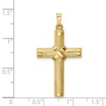 14k Hollow Polished Center -X- Cross Pendant - Image 4