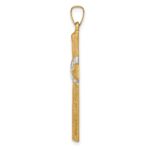 14k and White Rhodium Hollow Polished Center -X- Cross Pendant - Image 2