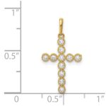 14K CZ Cross Pendant - Image 4