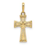 14K Diamond-cut -X- Center Cross Pendant - Image 3