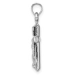 14k White Gold Hollow Crucifix Pendant - Image 2