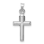 14k White Gold Hollow Crucifix Pendant - Image 3