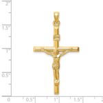 14k Hollow Crucifix Pendant - Image 3