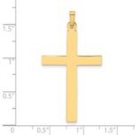 14k Polished Solid Cross Pendant - Image 3