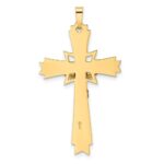14k Two-tone Polished Solid Fancy INRI Crucifix Pendant - Image 4