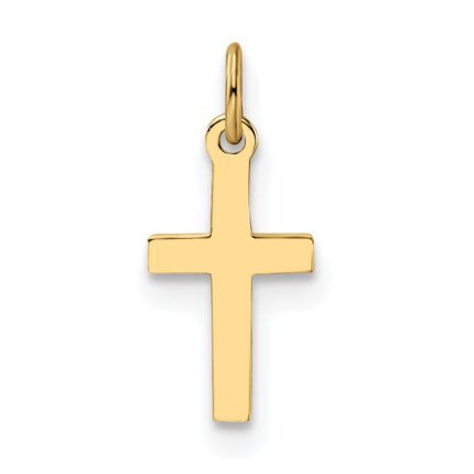 14k Polished Solid Cross Pendant