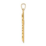 14k Polished and Twisted Hollow Cross Pendant - Image 2