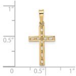 14k Polished Solid Cut-out Cross Pendant - Image 3