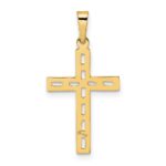 14k Polished Solid Cut-out Cross Pendant - Image 4