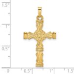 14k Polished Solid Fancy Design Cross Pendant - Image 3