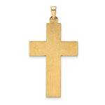 14k Two-tone Polished Hollow Woven Double Cross Pendant - Image 4