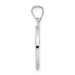 14k White Gold Polished and Satin Hollow Matka Boska Czestochowska Medal Reversible Round Pendant - Image 2