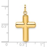 14k Polished Puffed Cross Pendant - Image 3