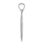 14k White Gold Polished and Satin Solid Miraculous Medal Pendant - Image 2