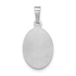 14K White Gold Polished and Satin Hollow St Jude Thaddeus Medal Oval Pendant - Image 4