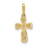 14K Polished CZ Cross Pendant - Image 4
