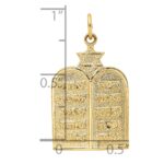 14k Polished Solid Ten Commandments and Star of David Pendant - Image 3