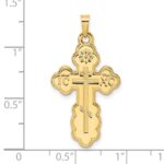 14k Polished Eastern Orthodox Solid Cross Pendant - Image 3