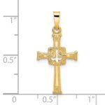 14k Polished Cut-Out Solid Dove Cross Pendant - Image 3