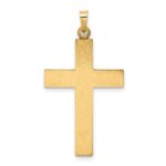 14k Two-tone Polished Hollow Rosary Cross Pendant - Image 4
