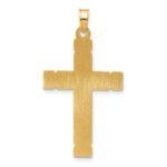 14k Polished and Grooved Hollow Cross Pendant - Image 3