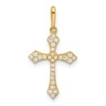14k Polished CZ Passion Cross Pendant