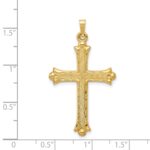 14k Hollow Fleur De Lis Cross Pendant - Image 3