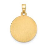 14k and White Rhodium Polished and Satin Hollow Our Lady of Guadalupe Medal Round Pendant - Image 3